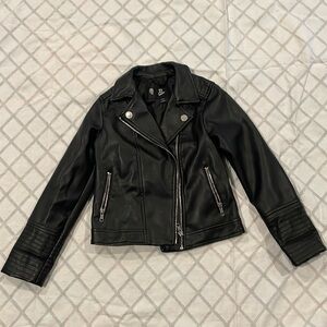 Faux leather moto jacket